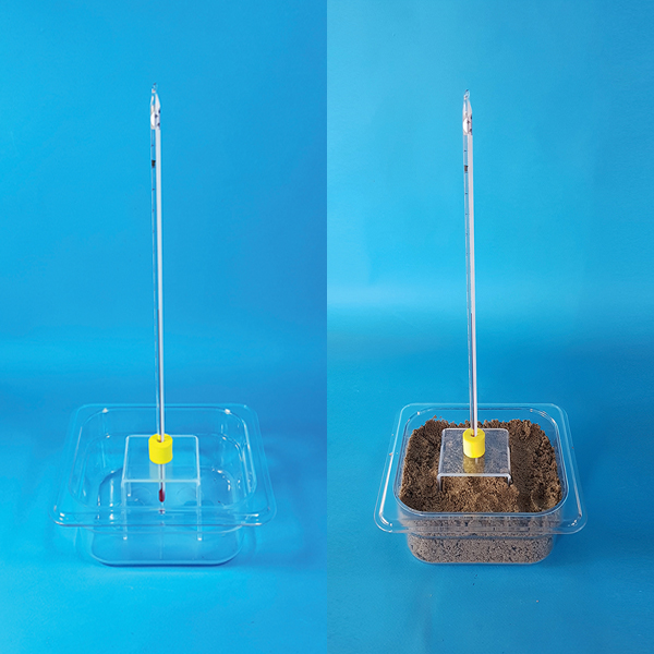 투명 사각 플라스틱 그릇 (온도계 꽂이 포함)